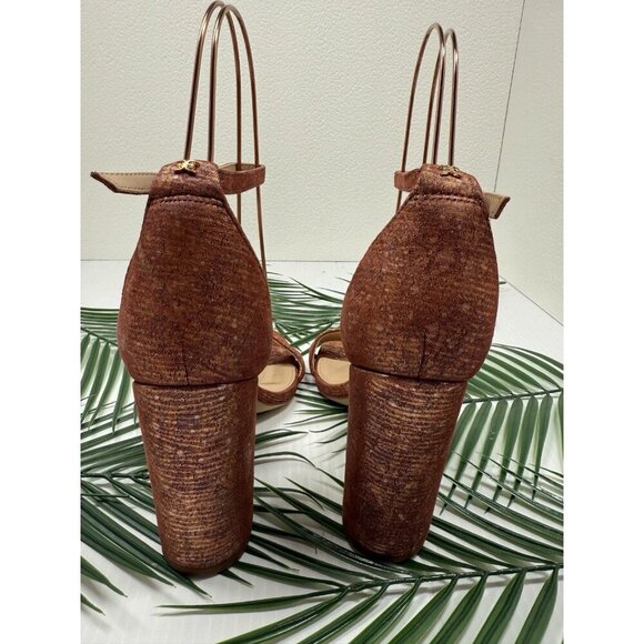 Sam Edelman Women's Rust Pink Yaro Block Wrapped Heel Ankle Strap Sandal Sz 9.5 - Picture 8 of 13